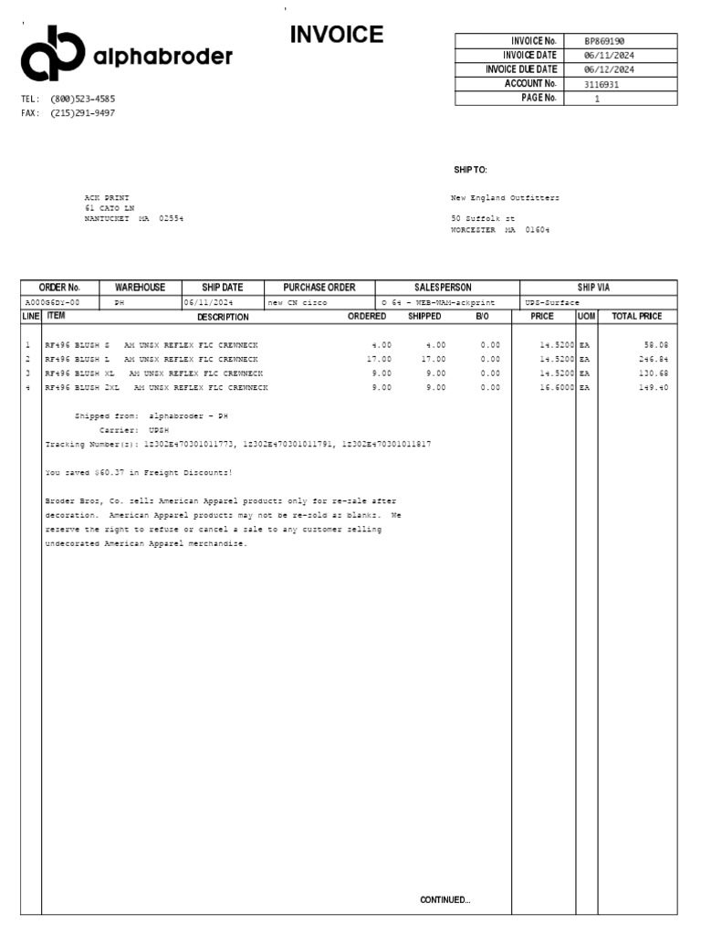 C&A Clothing Catalog Invoice | PDF | Payments | Debt