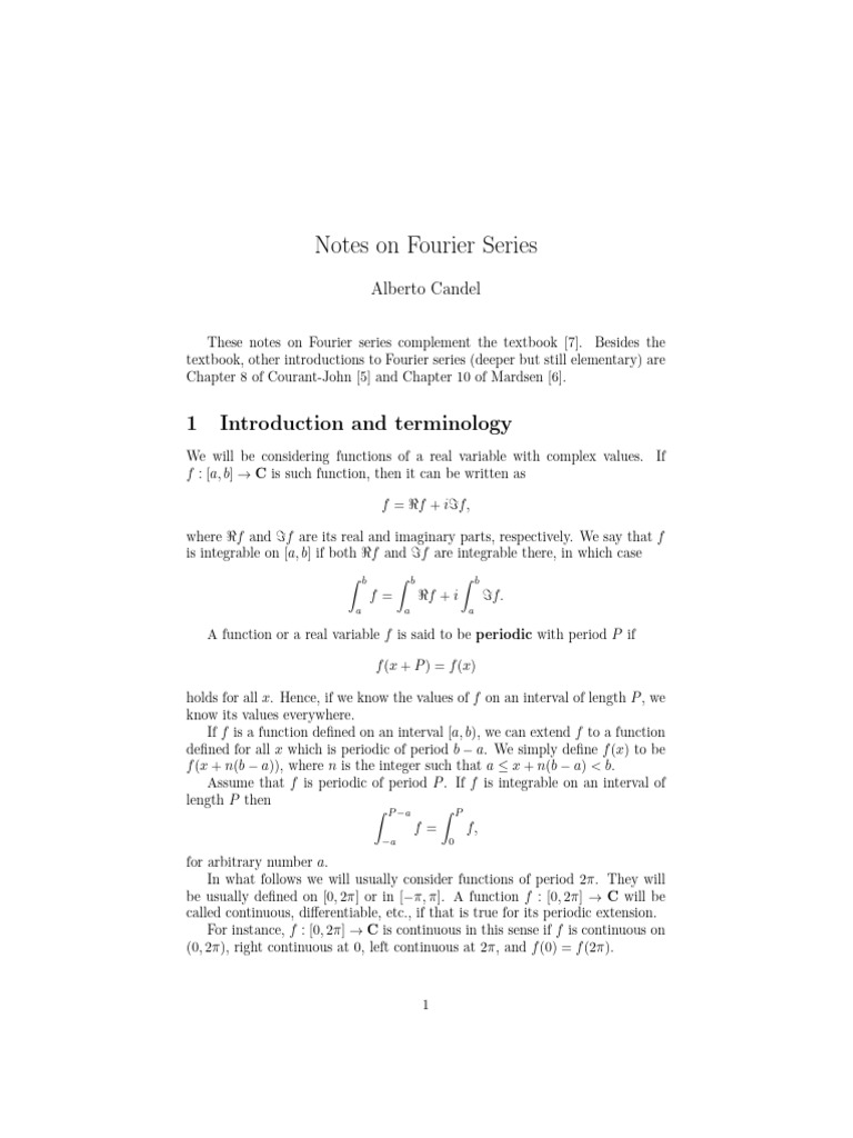 Understanding Fourier Series Concepts | PDF | Mathematical Objects ...