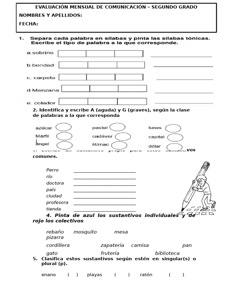 Actividades de Lengua para Segundo Grado | PDF
