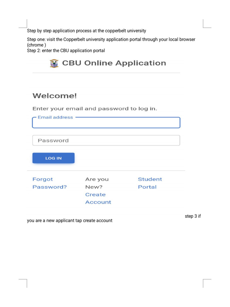 CBU Online Application Process Guide | PDF