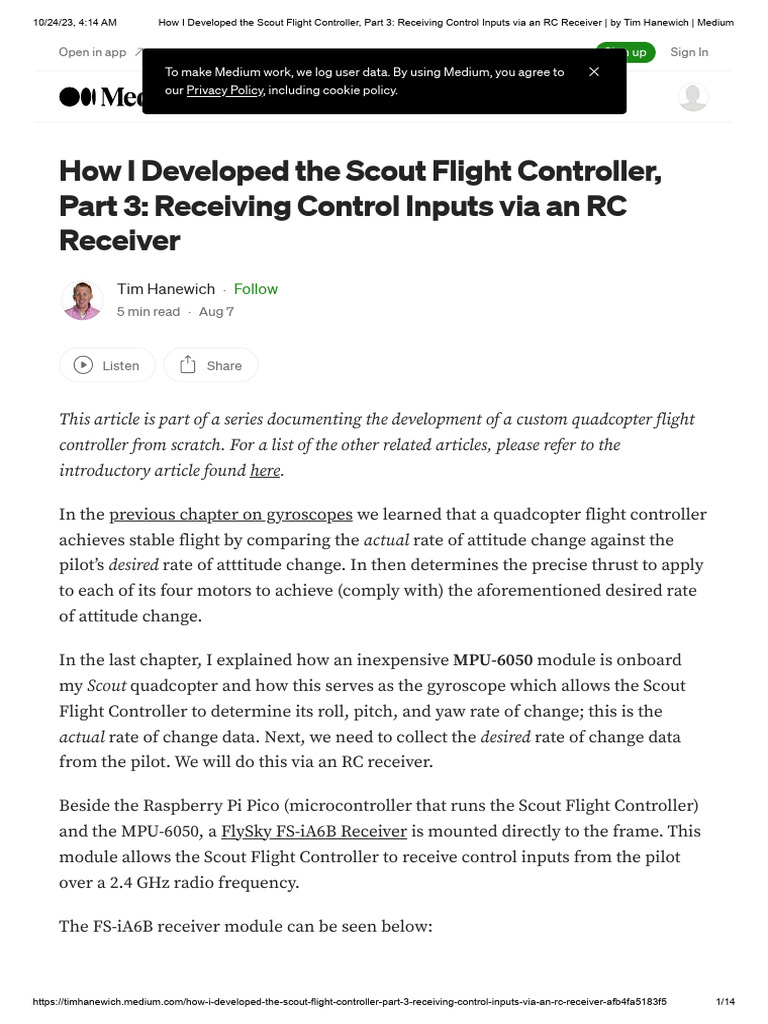 Scout Flight Controller: RC Input Setup | PDF | Quadcopter | Http Cookie