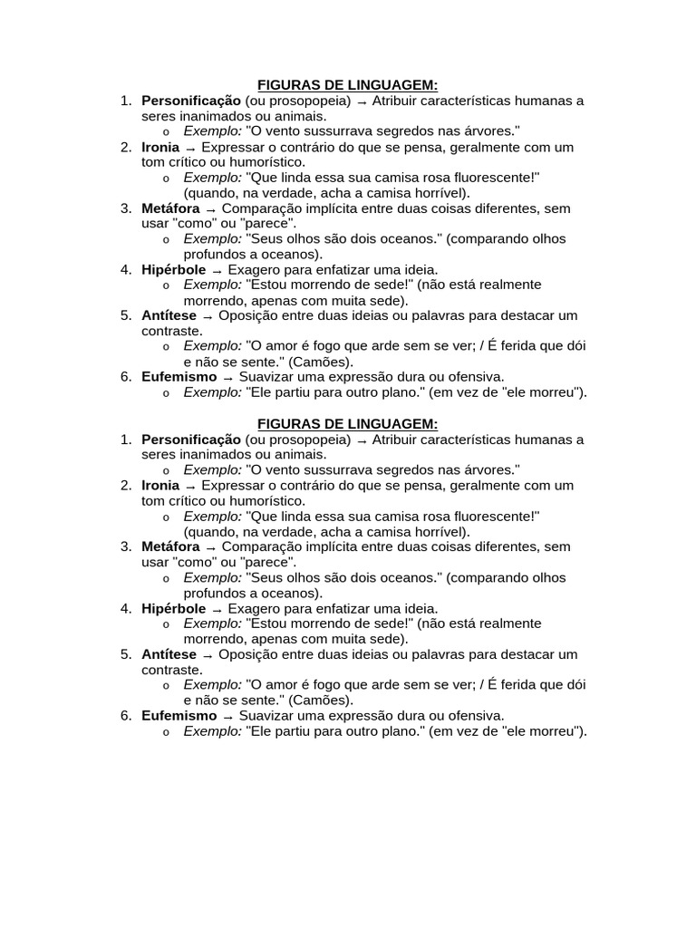 Figuras de Linguagem Explicadas | PDF