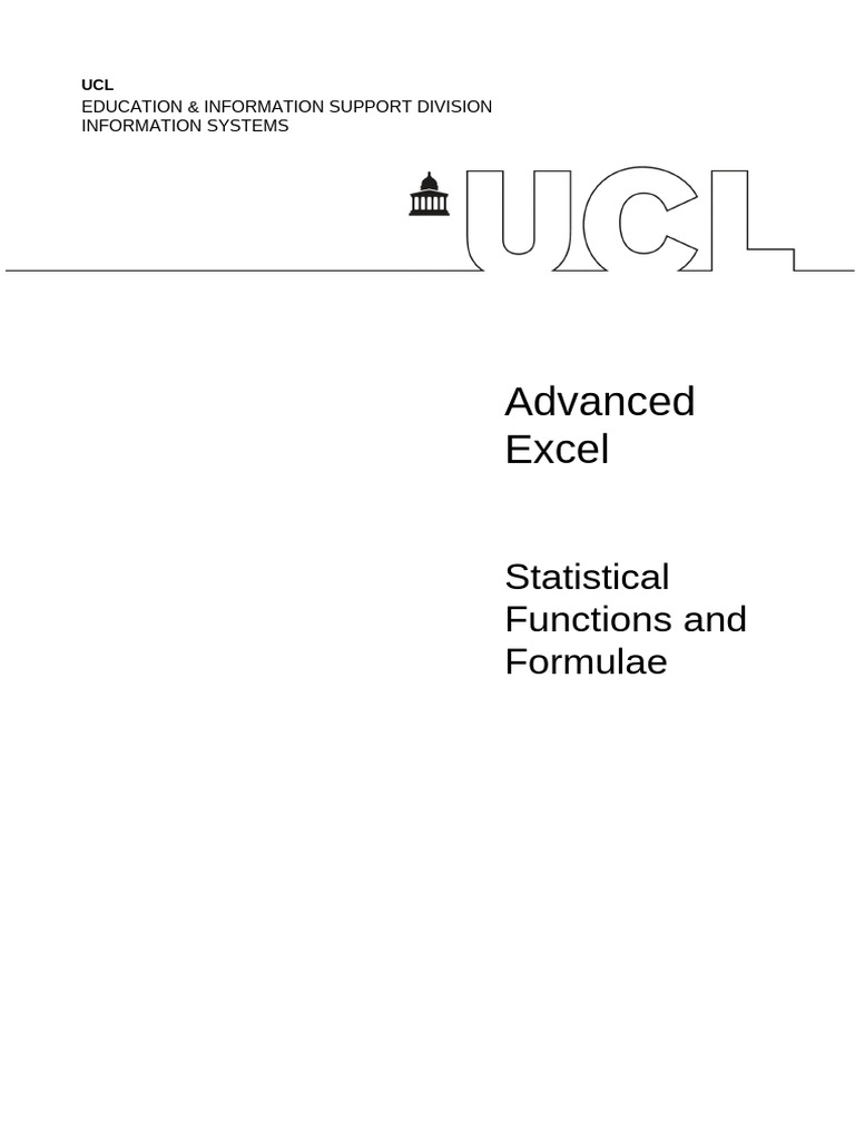 Excel Statistics Manual | PDF | Analysis Of Variance | P Value