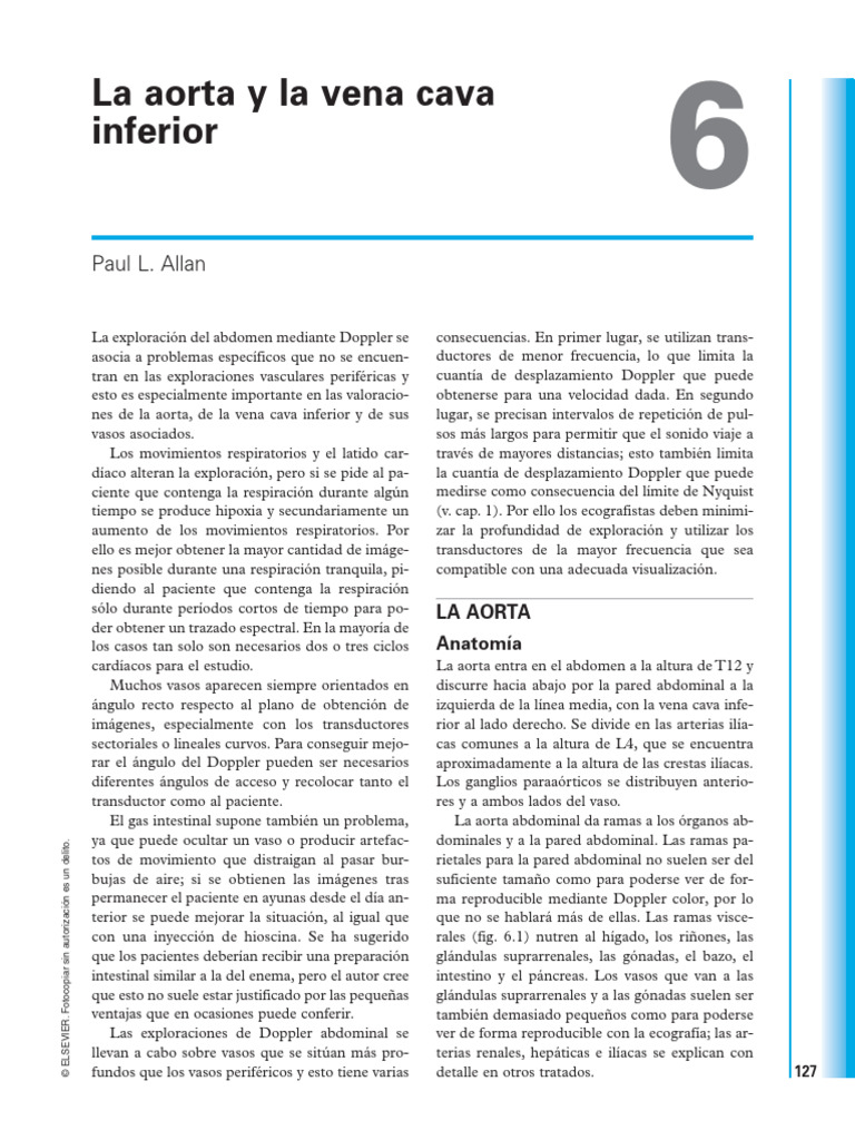 6 - La Aorta y La Vena Cava Inferior - 2008 - Ecograf A Doppler CL Nica ...