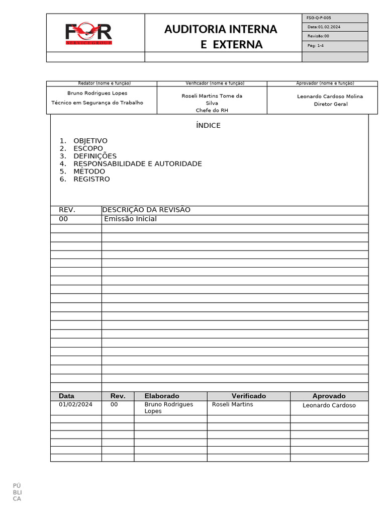 Procedimento de Auditoria Interna e Externa | PDF | Auditoria interna