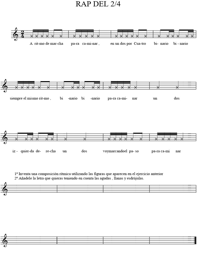 Composición Rítmica en 2/4 para Rap | PDF