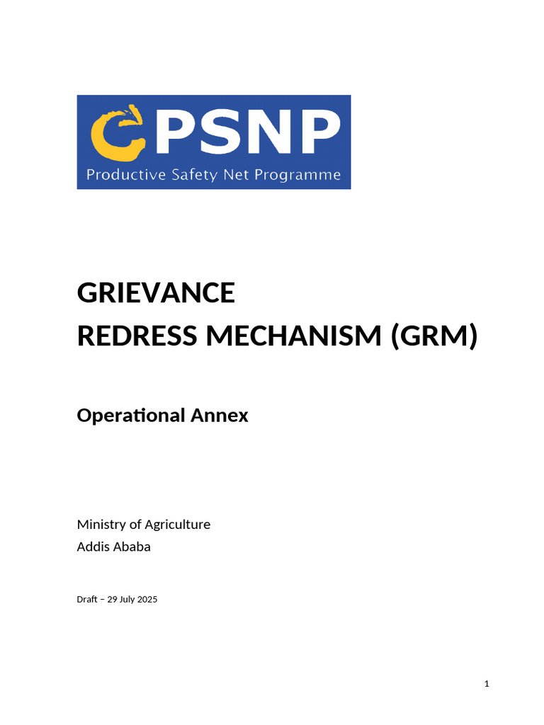 OA GRM Final Draft Checked | PDF | Appeal | Information
