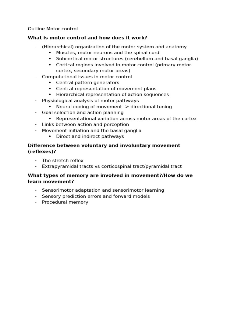 Gigantocellular Motor Control Overview | PDF