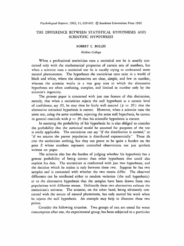 Null hypothesis in research image