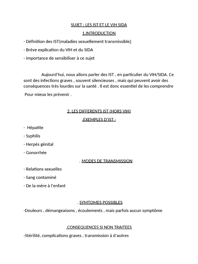 Comprendre les IST et le VIH/SIDA | PDF
