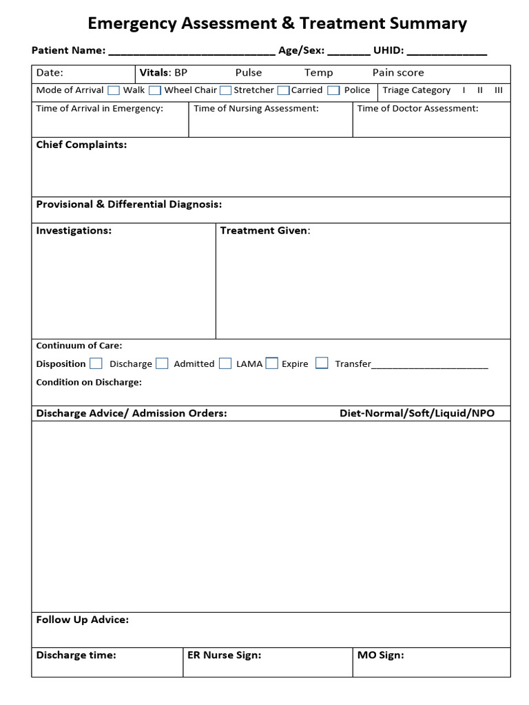 Emergency Assessment | PDF