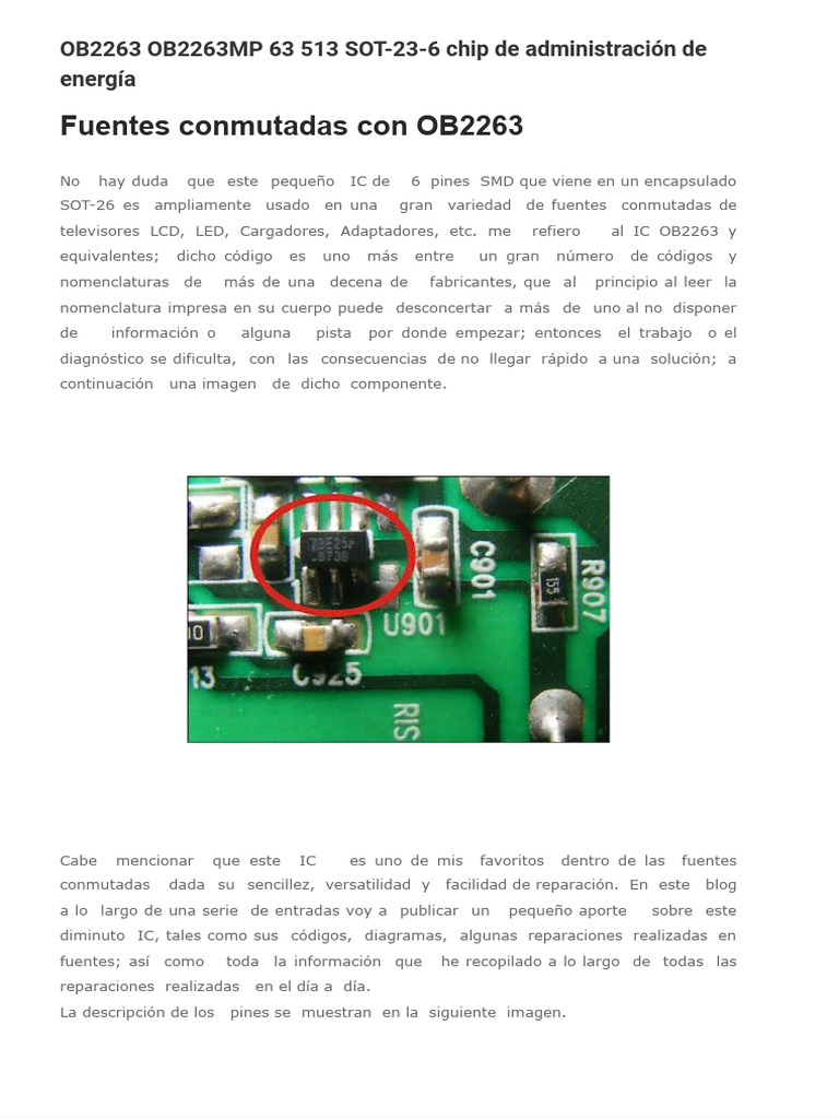 Datasheet y Schematic del OB2263 | PDF
