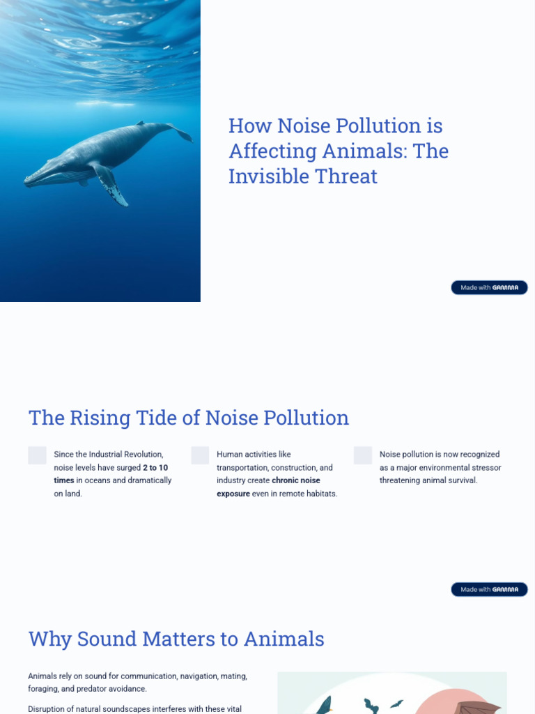 Impact of Noise Pollution on Wildlife | PDF | Zoology | Natural Environment