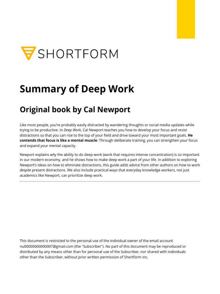 Mastering Focus with Deep Work Techniques | PDF