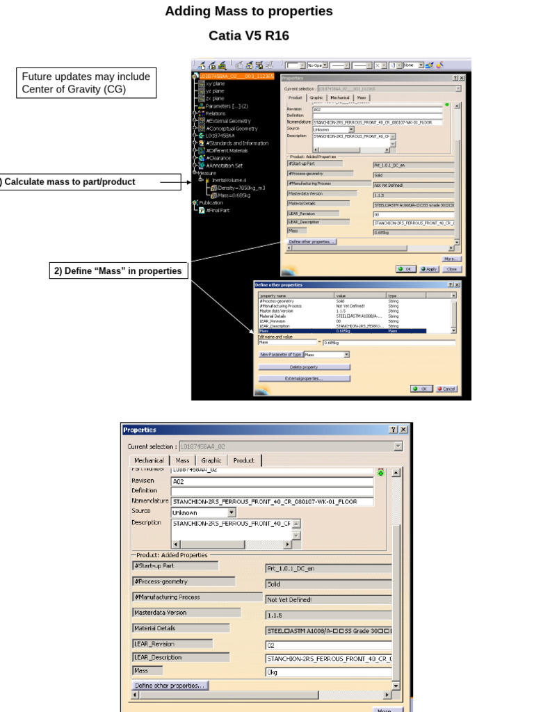 Adding Mass To Catia Properties | PDF