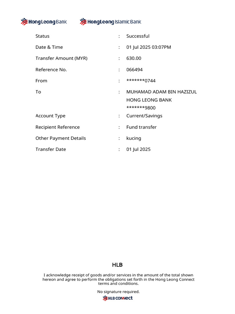 HLB Receipt-2025-07-01 | PDF