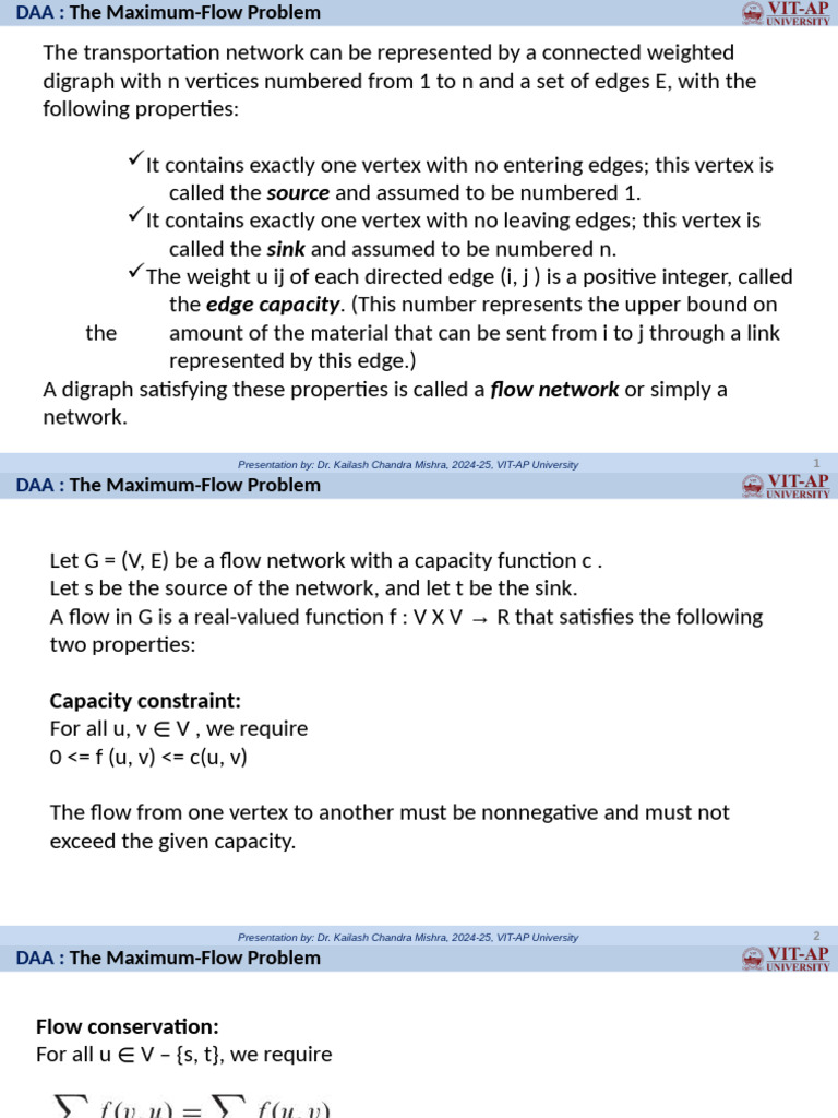 Maximum Flow Problem in DAA | PDF | Computational Complexity Theory ...