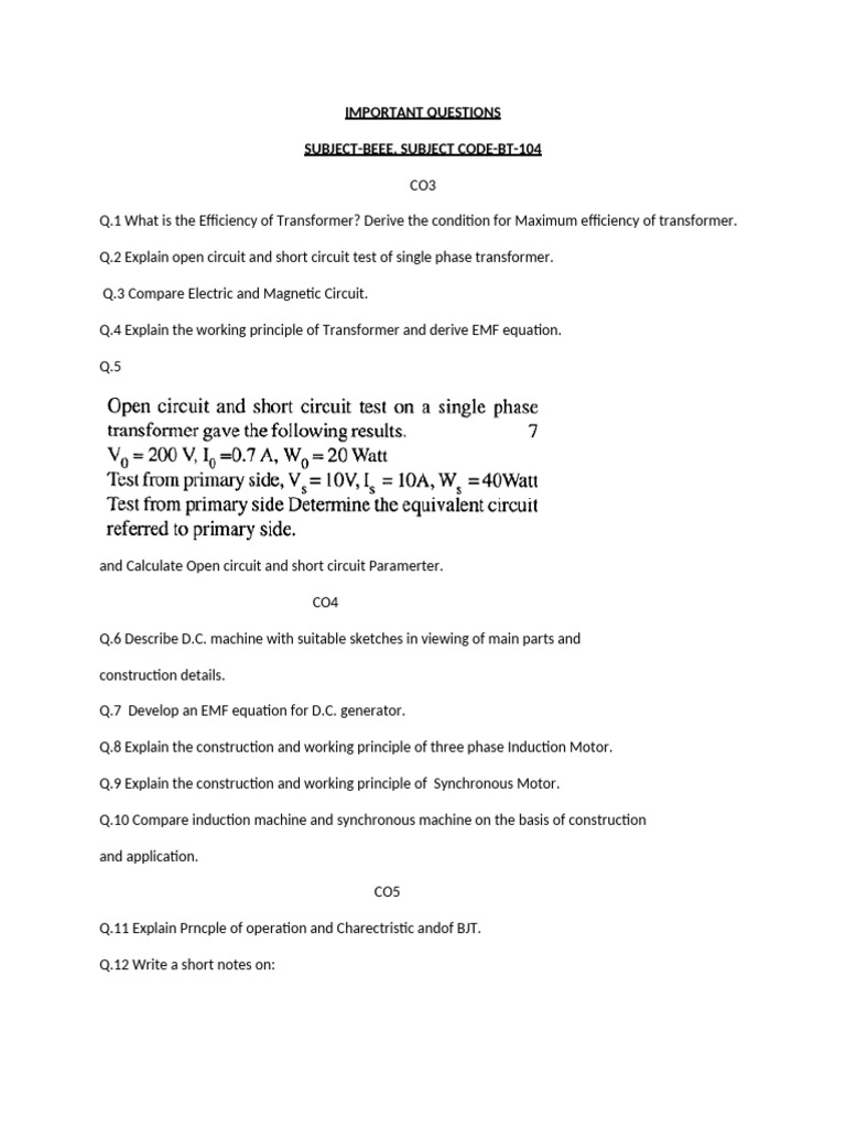 Important Question of UNIT 3 4 5 | PDF