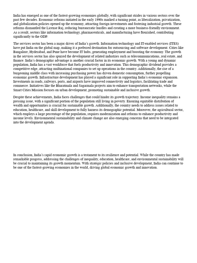 India's Economic Growth and Challenges | PDF | Economic Growth ...