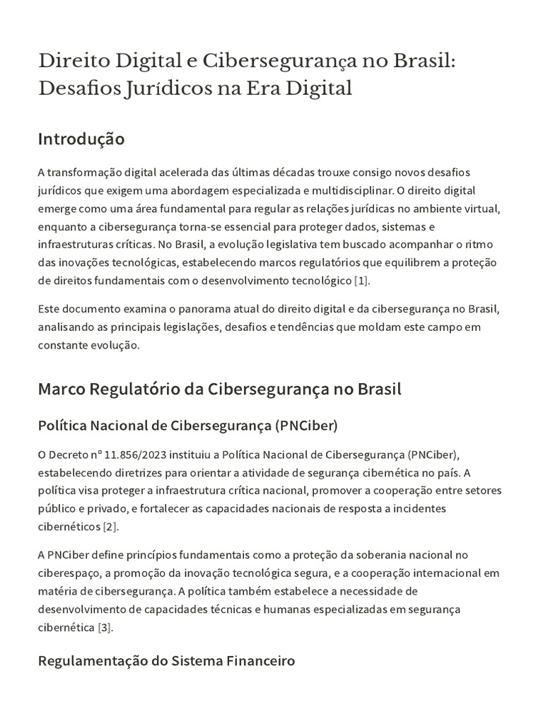 Desafios do Direito Digital no Brasil | PDF | Segurança de computadores ...