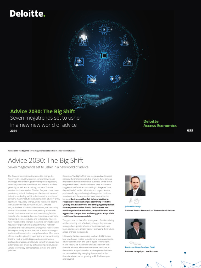 Navigating the Big Shift in Advice 2030 | PDF | Investing | Financial ...