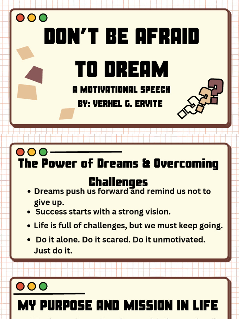 Don't Be Afraid To Dream | PDF