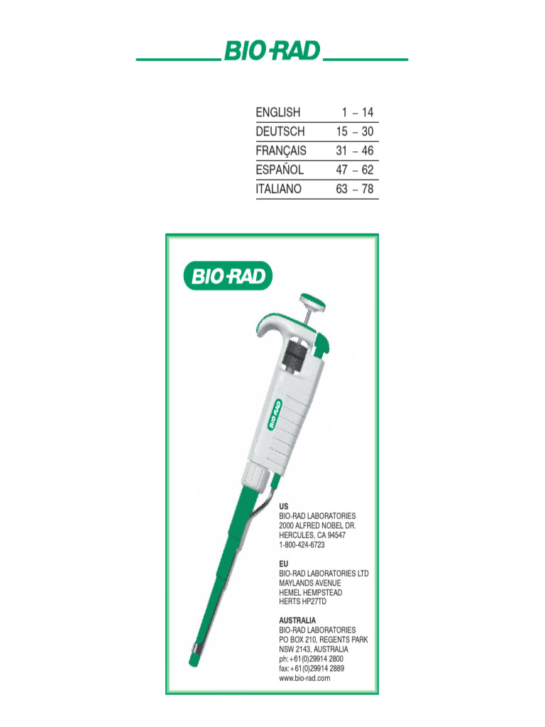 Manual Biorad Micropipetas | PDF | Quantity | Physical Quantities