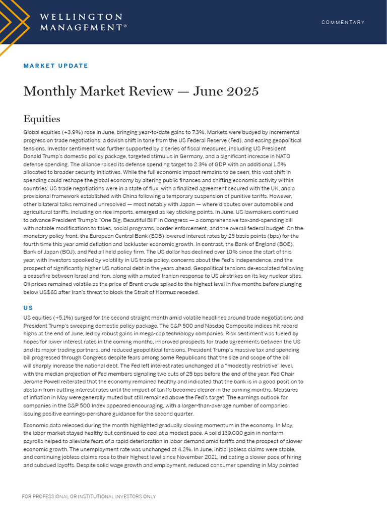 June 2025 Market Review Insights | PDF | Cost Of Living | Inflation