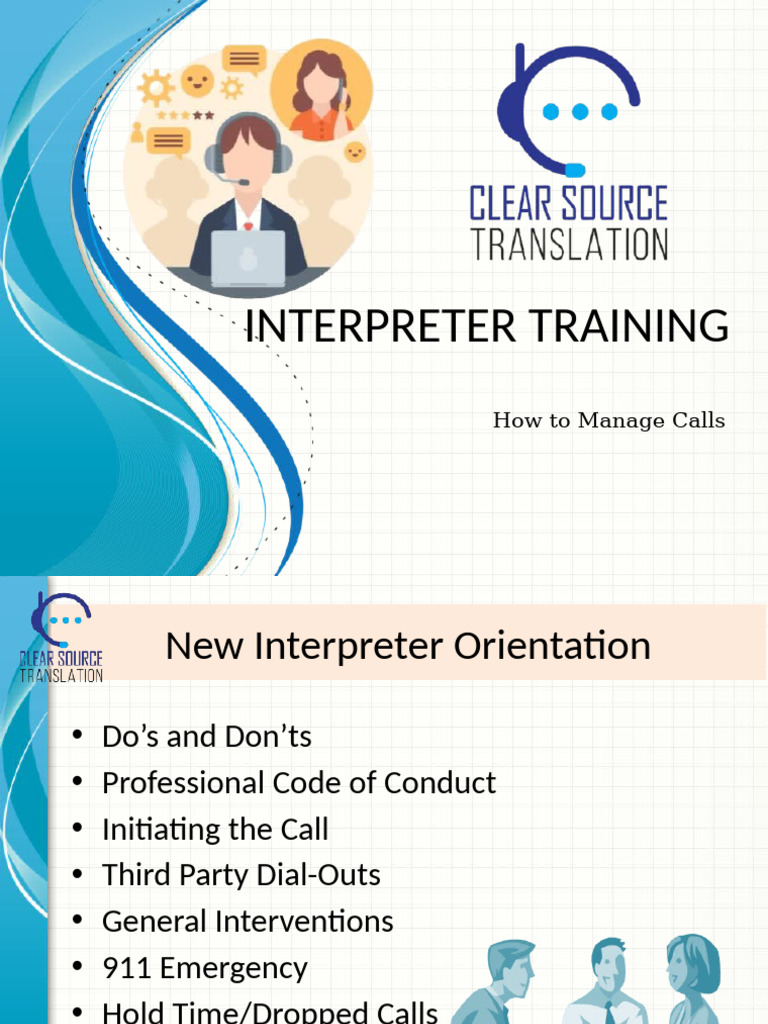 Interpreter Training Call Management Guide | PDF | Language ...