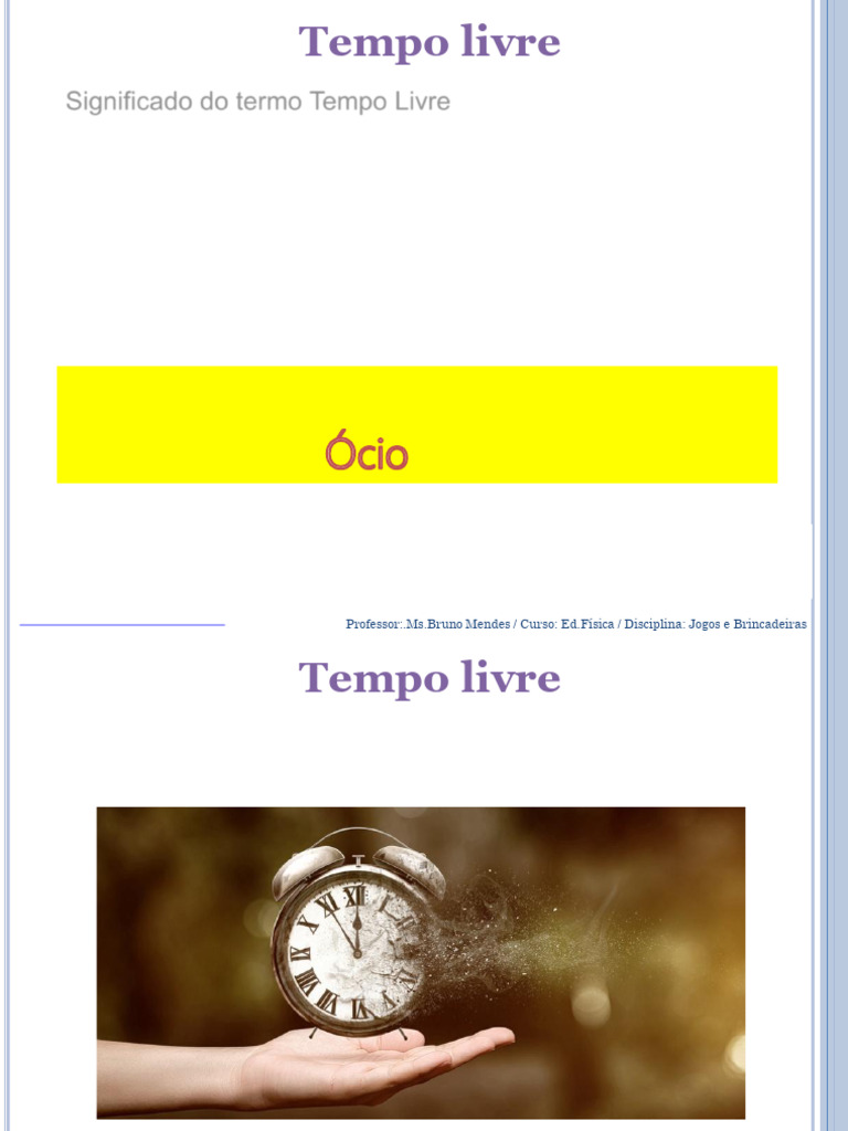 O que é Tempo Livre e Lazer | PDF