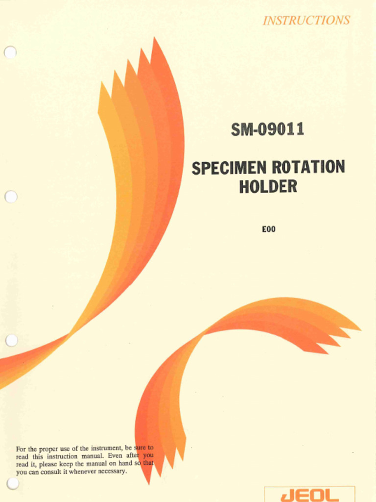 JEOL SM-09011 Specimen Rotation Holder Manual | PDF
