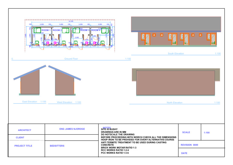 Bedsitters Architectural Drawings | PDF | Building Materials | Building ...