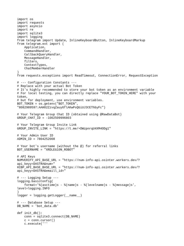 Telegram Bot User Management Setup | PDF | Boolean Data Type | Software ...