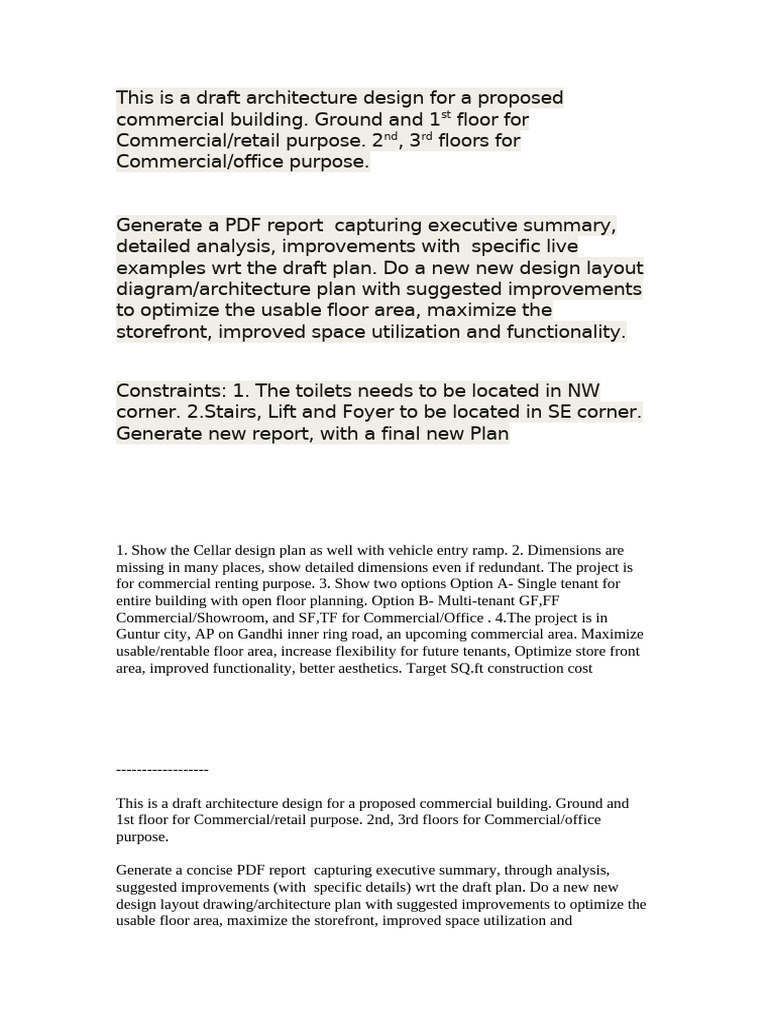 Commercial Building Design Report Guntur | PDF