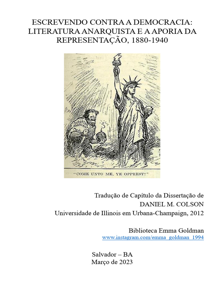 Daniel Colson - A Legislação Anti-Radical e A Morte Do Anarquismo ...