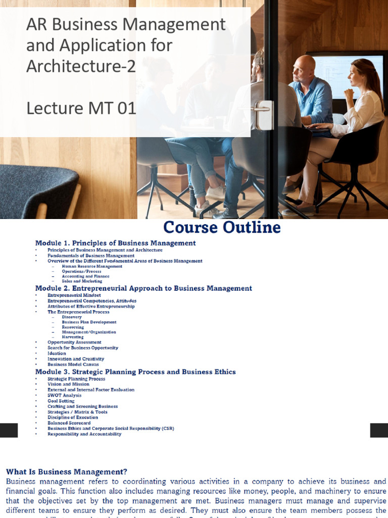 Lec MT 01 Bus Management 2 | PDF
