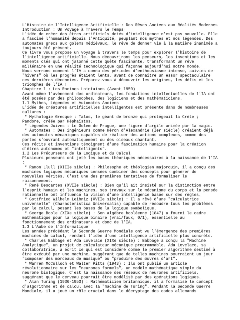 Histoire de l'Intelligence Artificielle | PDF | Intelligence ...