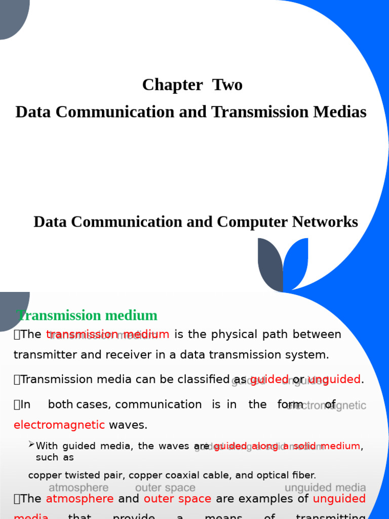 Data Transmission Media Explained | PDF | Transmission Medium | Optical ...