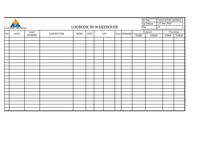 2.4. Log Book in Warehouse | PDF
