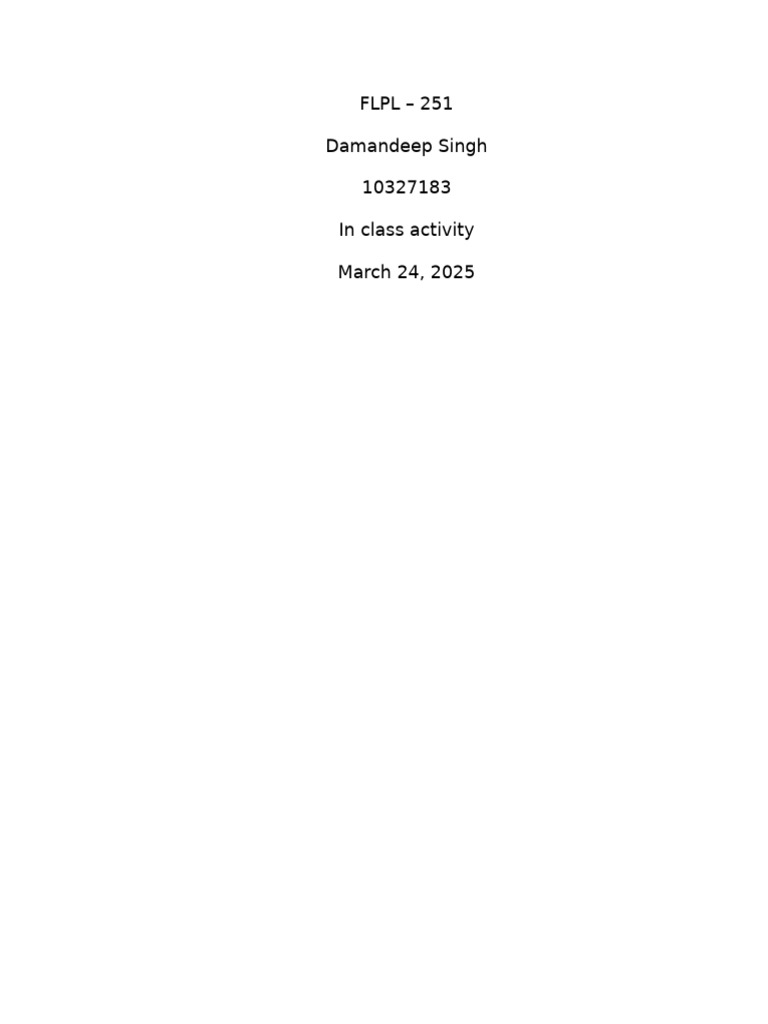 Inclass Activity 12 | PDF