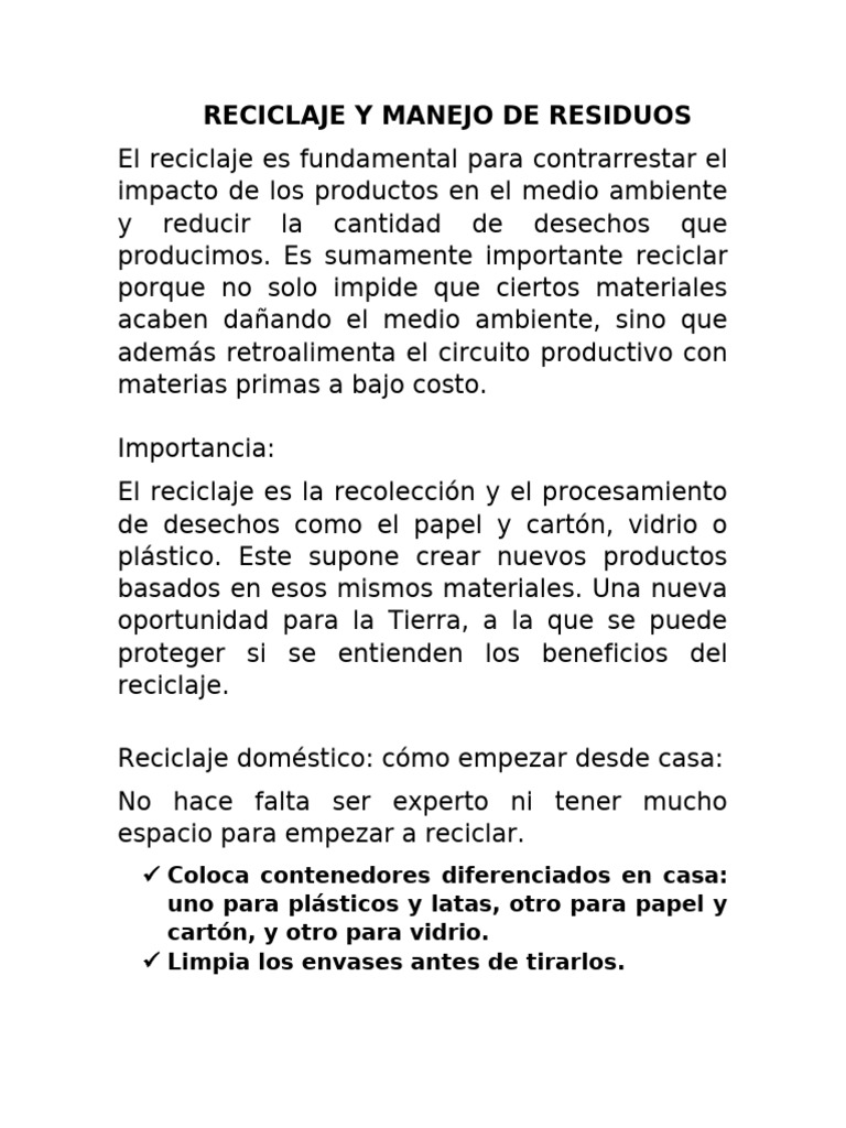 Guía Práctica de Reciclaje y Residuos | PDF | Residuos | Reciclaje