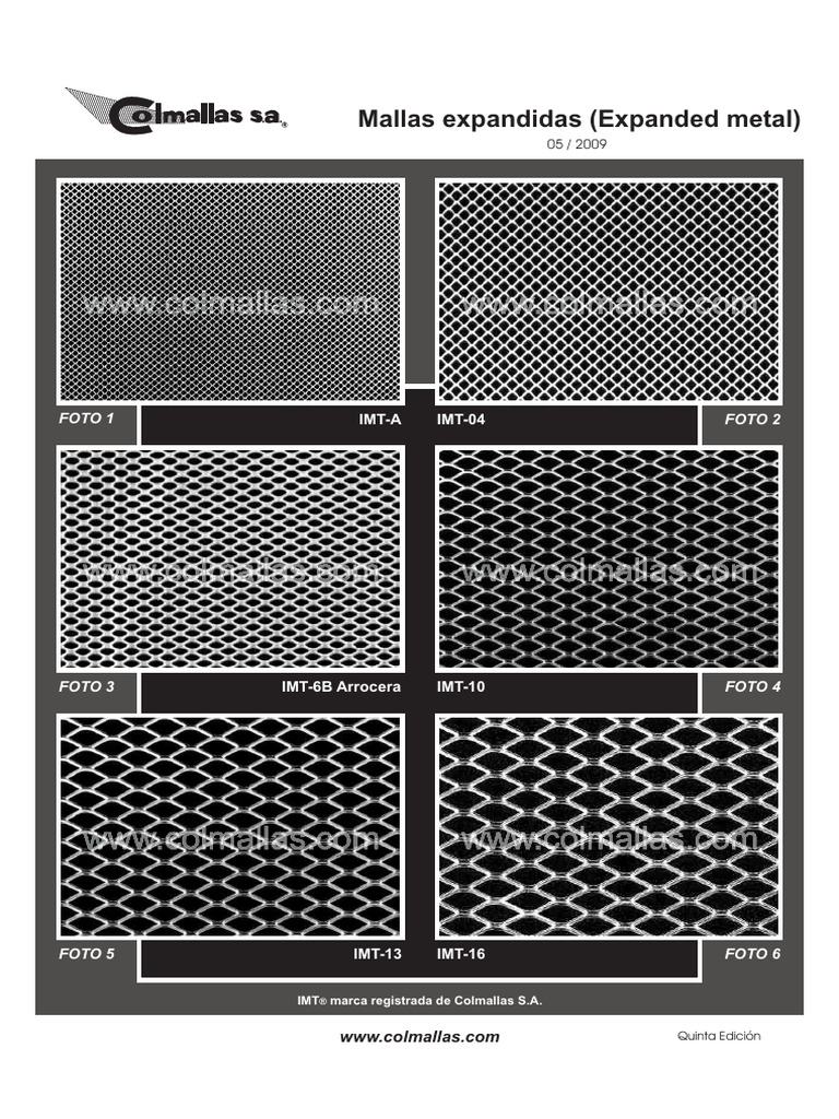 Catálogo de Mallas Expandidas IMT | PDF | Materiales de construcción ...