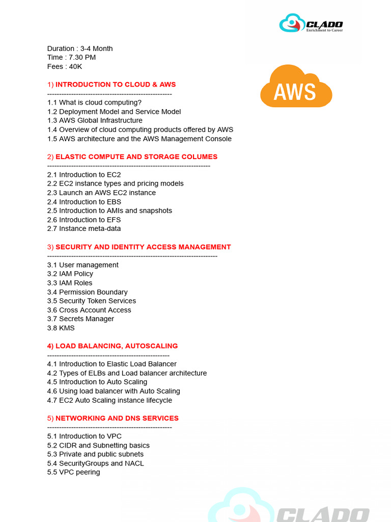 AWS DevOps Course Syllabus Overview | PDF | Software Engineering ...