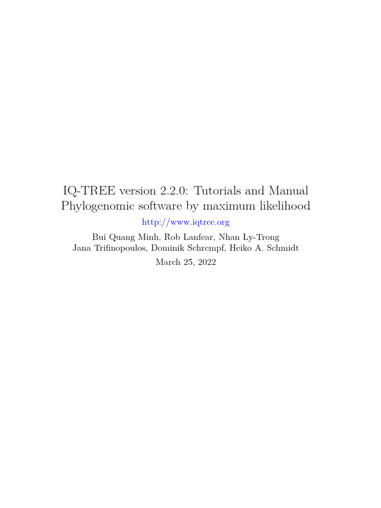 IQ-TREE 2.2.0 User Guide and Commands | PDF | Phylogenetic Tree ...
