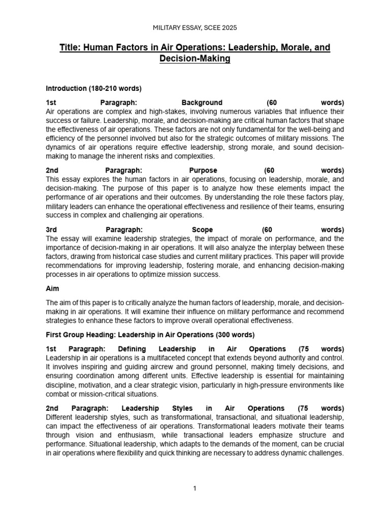 Human Factors in Air Operations Analysis | PDF | Decision Making ...