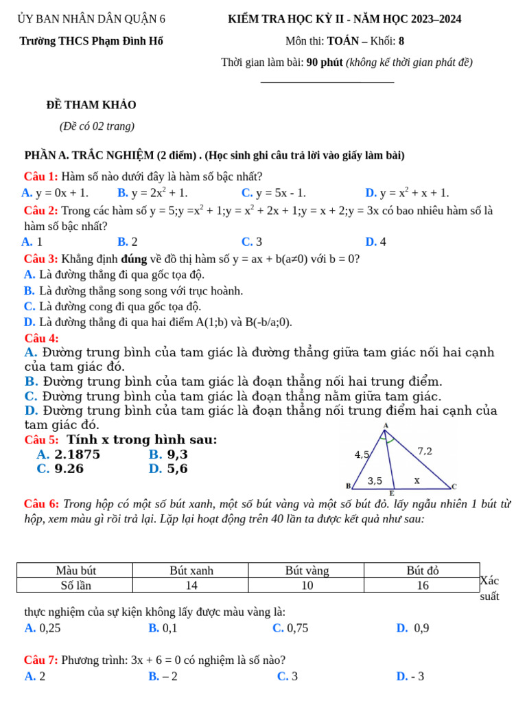De Tham Khao Thi Hkii CTST | PDF