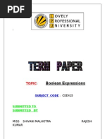 Boolean Expressions