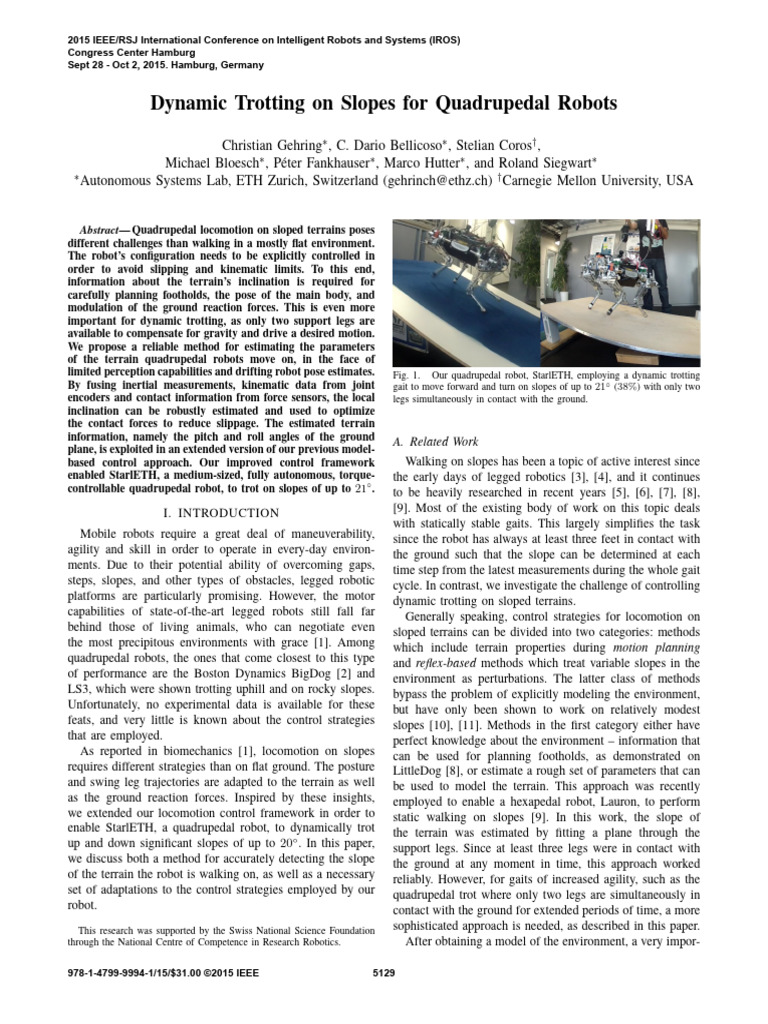 Dynamic Trotting for Quadrupedal Robots | PDF | Walking | Force