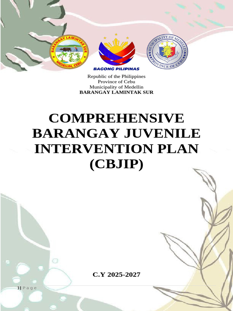 Brgy. Lamintak Sur Comprehensive Barangay Juvenile Intervention Plan ...