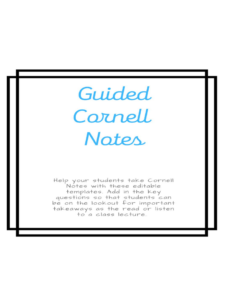 EditableCornellNotesTemplate 1 | PDF